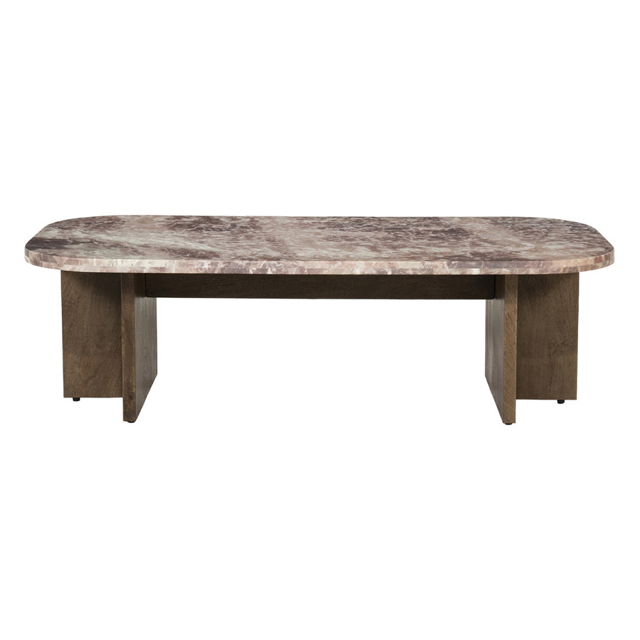 By-Boo Haussmann salontafel met marmeren blad en mangohouten onderstel