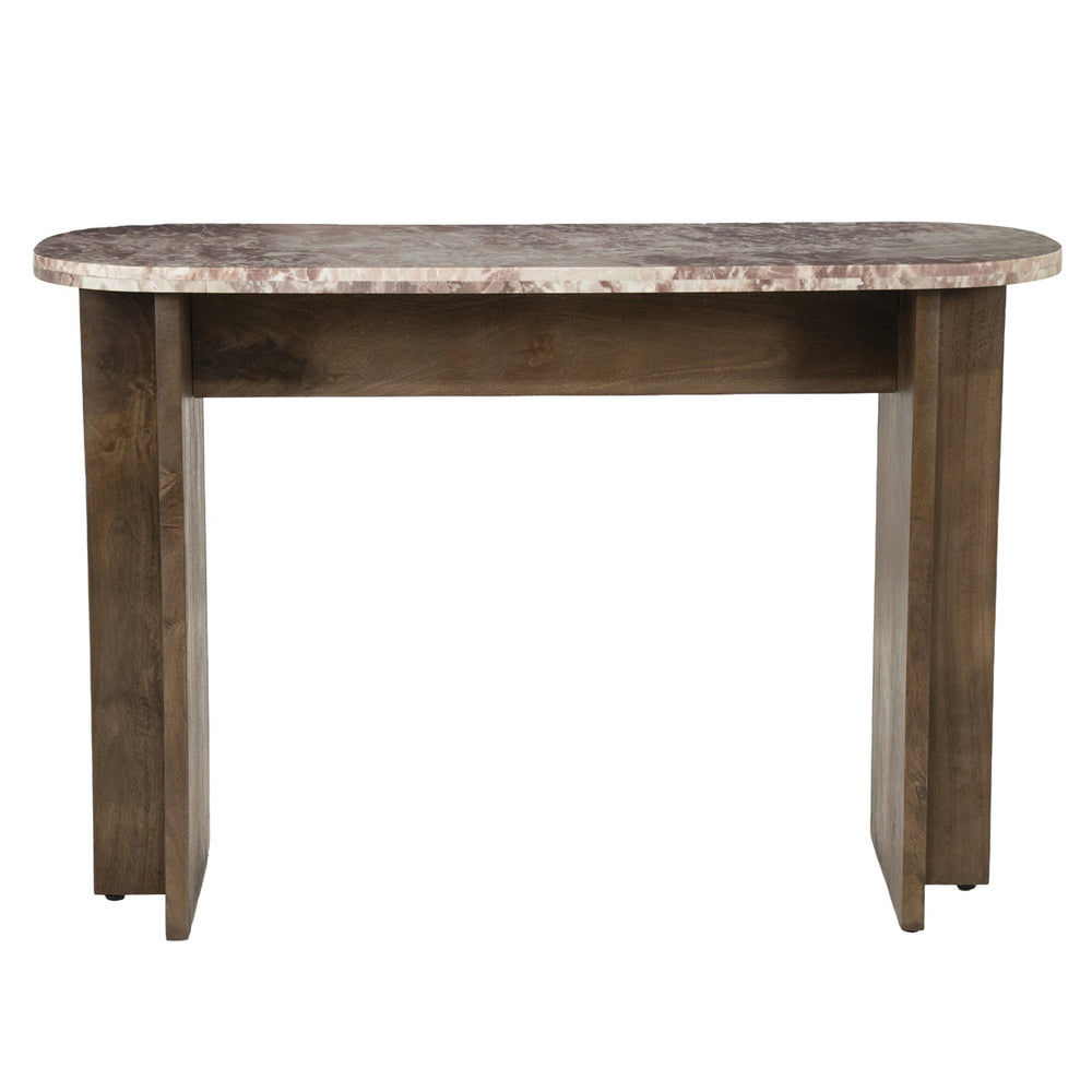 By-Boo Haussmann sidetable met marmeren blad en mangohouten onderstel
