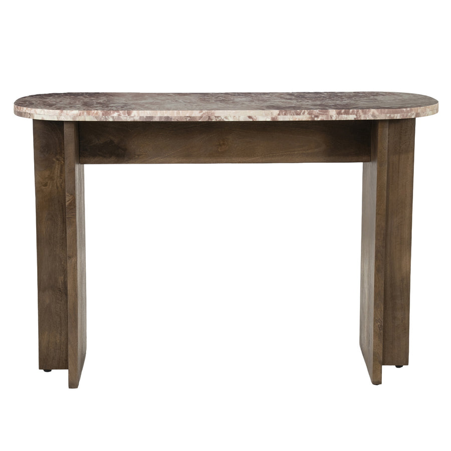 By-Boo Haussmann sidetable met marmeren blad en mangohouten onderstel