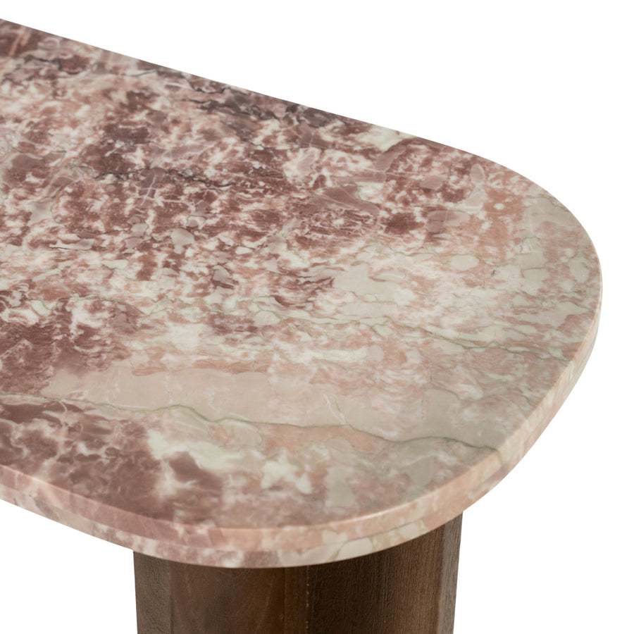 Haussmann sidetable detail van de afgeronde bladhoek