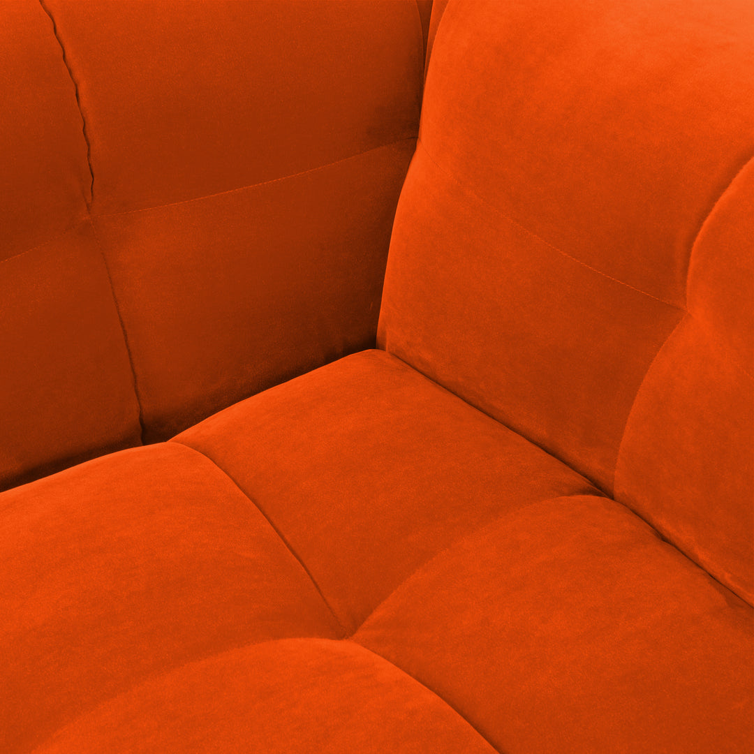 Velvet Bank 3-Zits – Ronde Luxe Designbank | Royal orange 25
