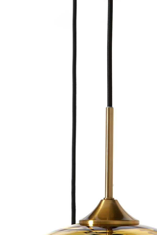Light & Living Hanglamp Mayson 3-Lichts Glas Goud 160cm