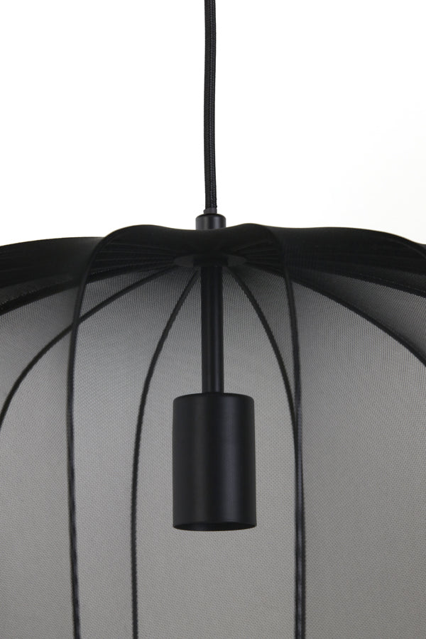 Plumeria Hanglamp – Metaal & Textiel – Zwart/Zand