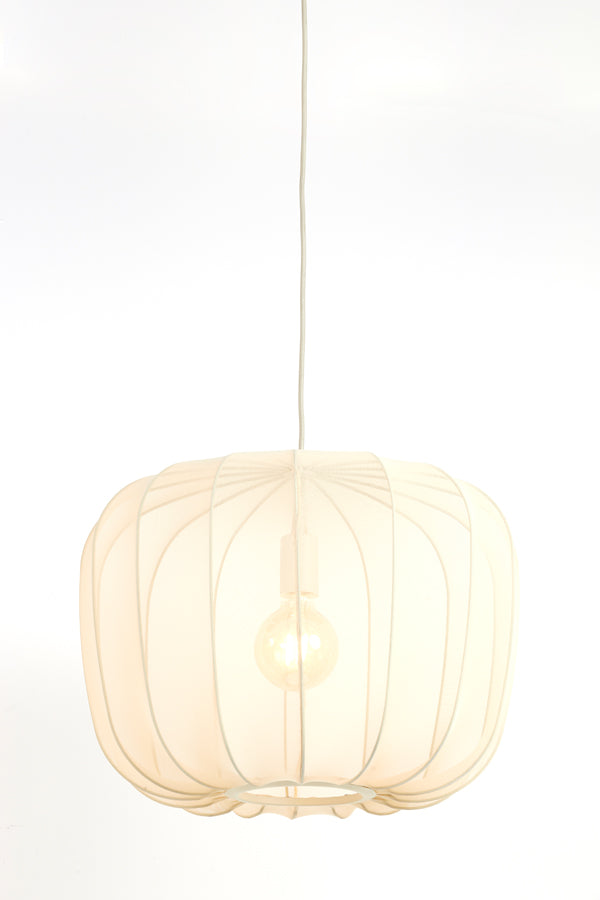Plumeria Hanglamp – Metaal & Textiel – Zwart/Zand