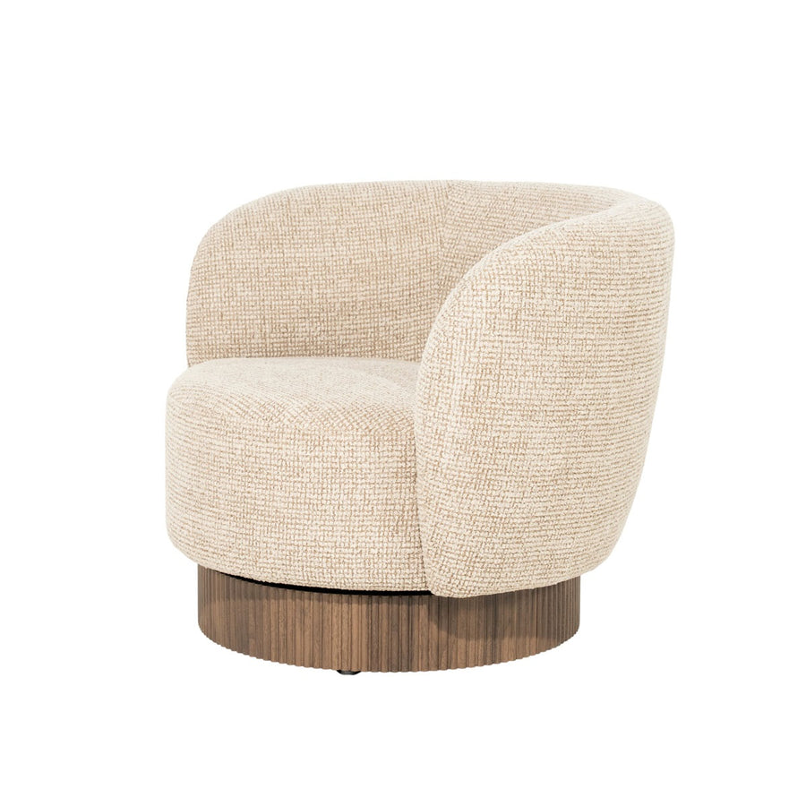 Fauteuil Norah – stof & fineer taupe Yke