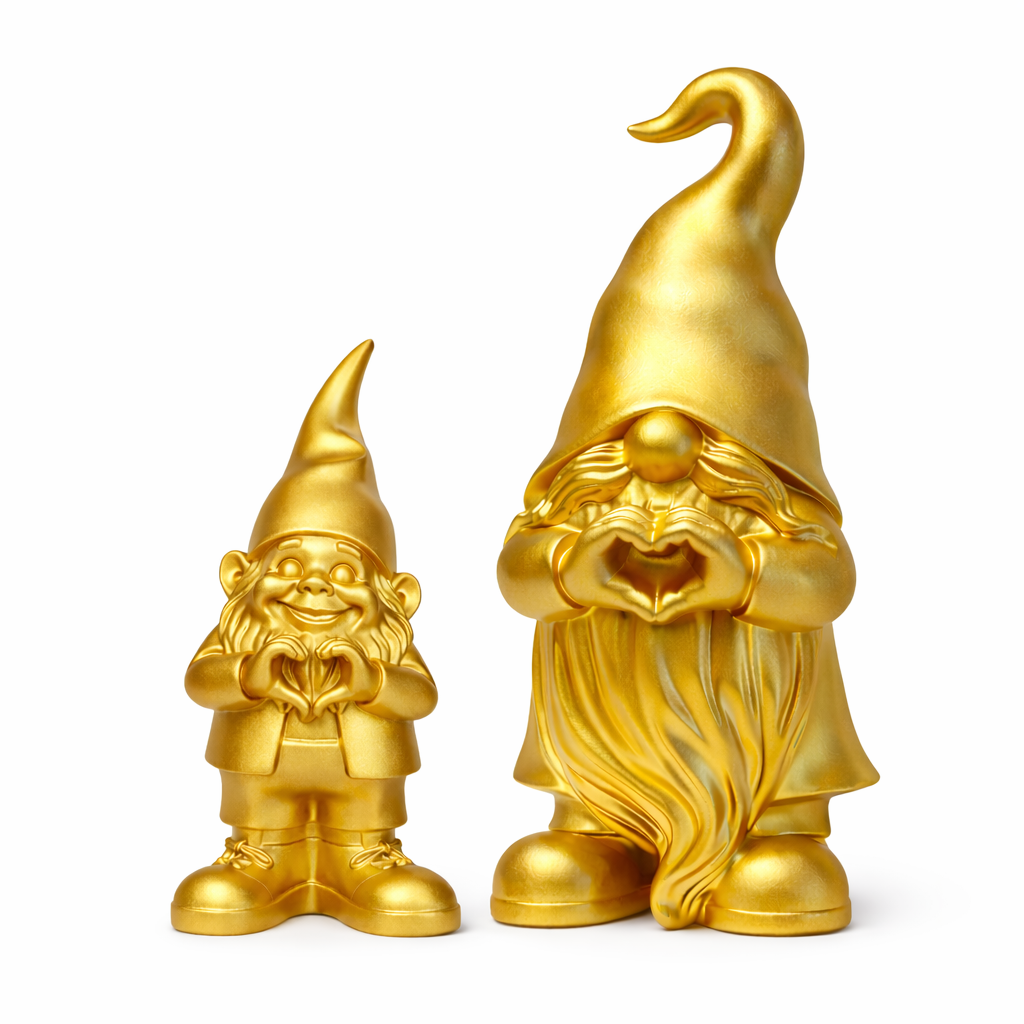 Gouden Paas kabouter/gnoom met Hart