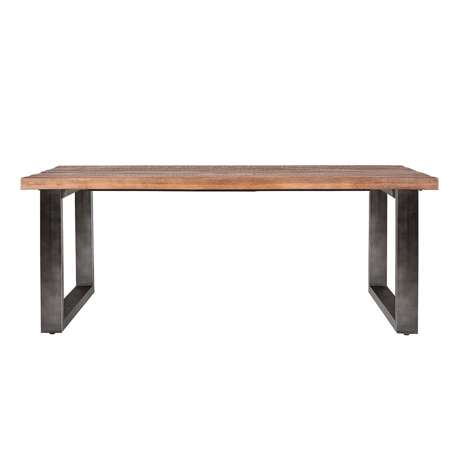 Eettafel Mango 200x100 cm – mangohout & metaal zwart