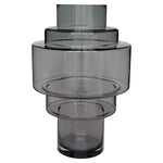 Kasai Grey vaas – Mondgeblazen dik grijs glas Ø23/33 x H35/50 cm