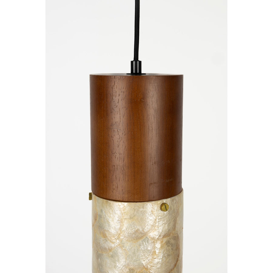 Slanke houten hanglamp Dutchbone Beam van opzij
