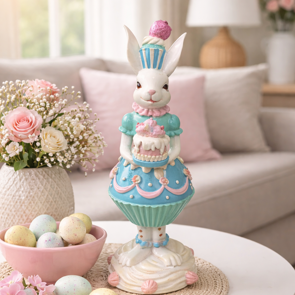 Paas Haas Cupcake Blauw/Roze – 26,5 cm