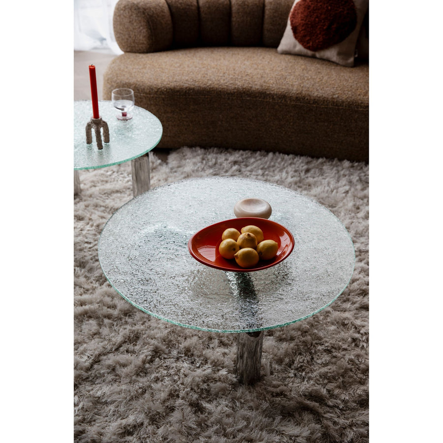 Glazen salontafel Marly in een woonkamer