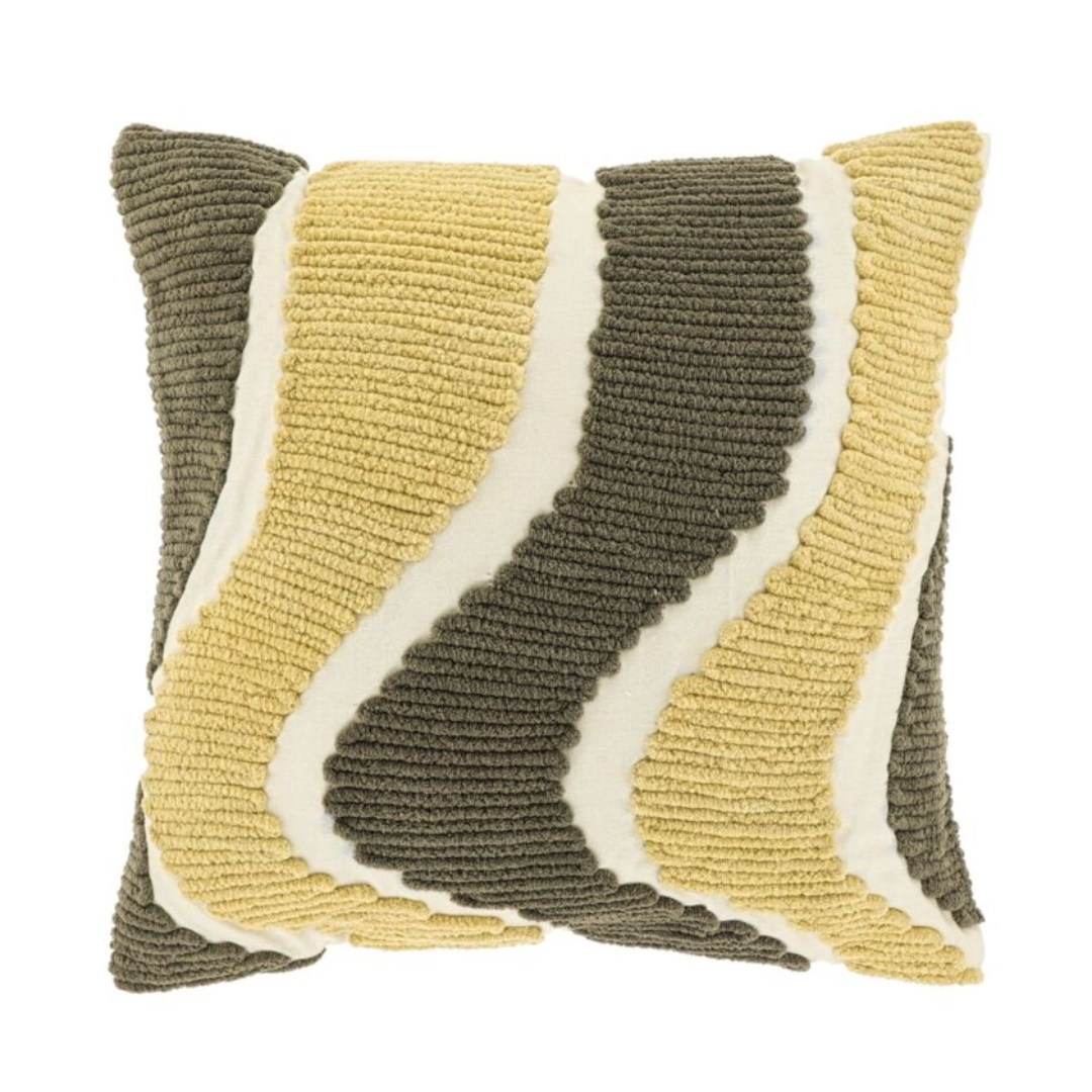 Sierkussen Taupe Wave Patroon 45x45 cm
