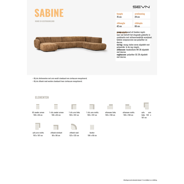 SEVN Sabine Elementenbank – Zelf Samenstellen