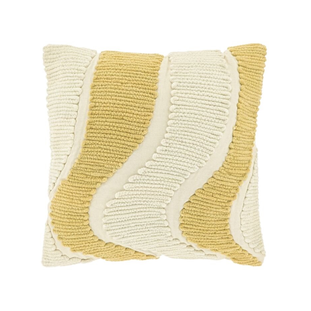 Sierkussen Crème Wave Patroon 45x45 cm