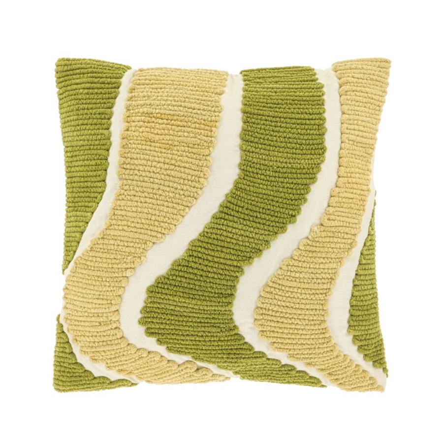 Sierkussen Olijfgroen Wave Patroon 45x45 cm