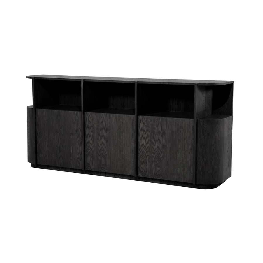 Dressoir Oslo 203 cm – eiken & eikenfineer zwart