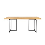 Rechthoekige eettafel 220 x 90 cm acaciafineer zwart staal – Dutchbone Class