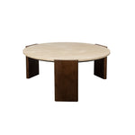 Ronde salontafel travertin 90 cm bruin – Dutchbone Valcour
