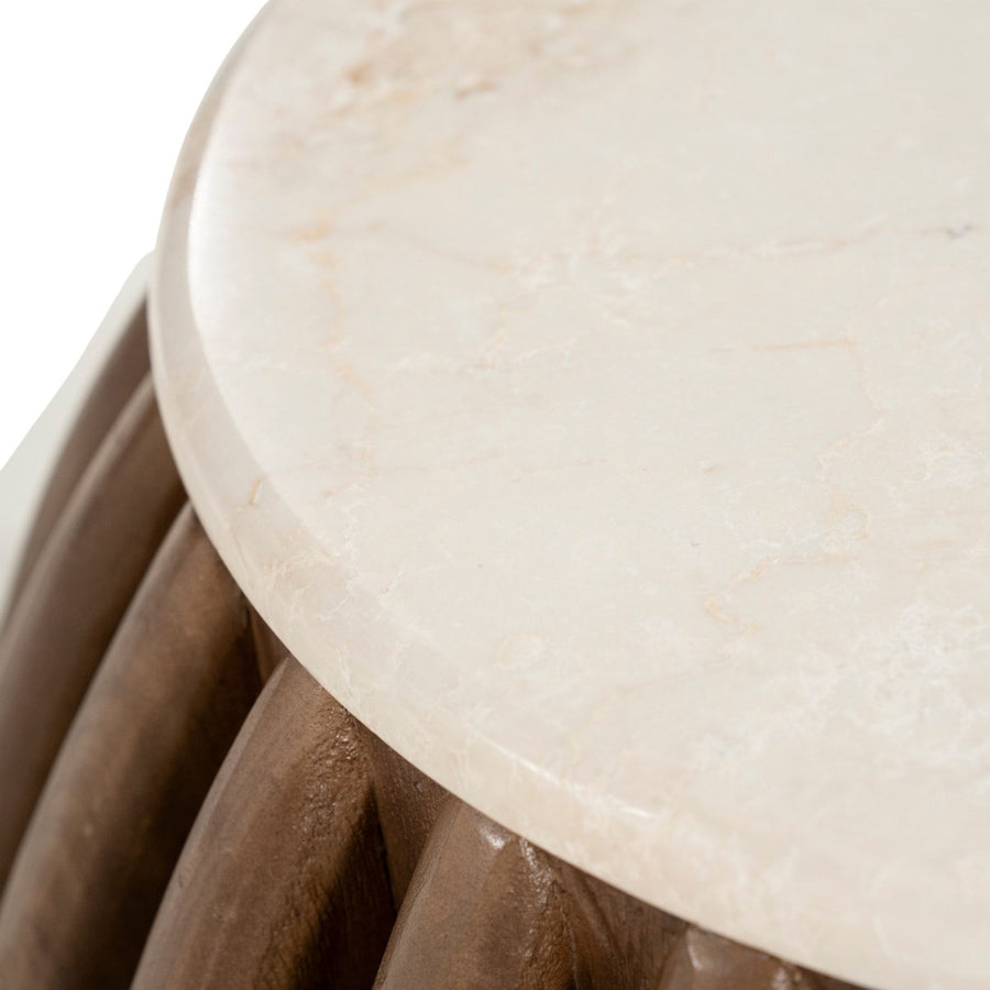 Bijzettafel Memphis – mangohout & Botochino marmer