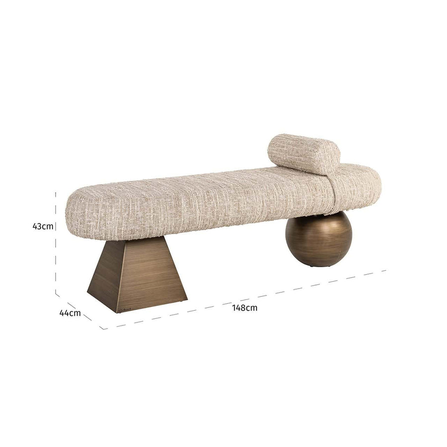 Design Bankje Beige 148 cm 4