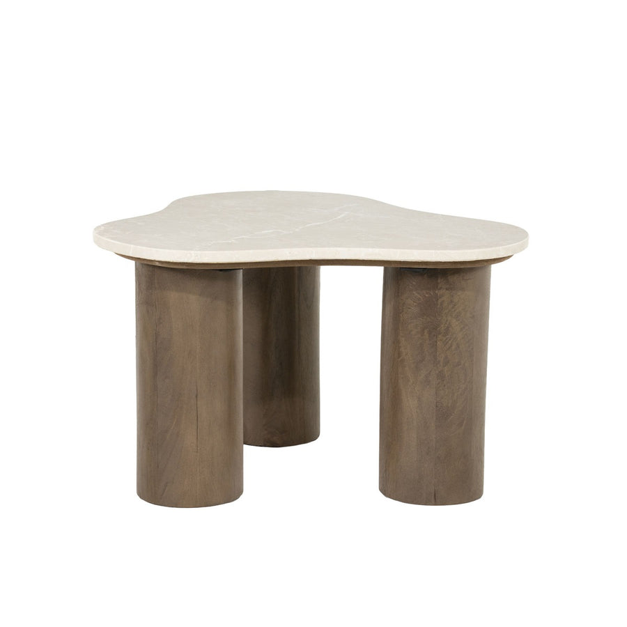 Bijzettafel Kengi – mangohout & Botochino marmer