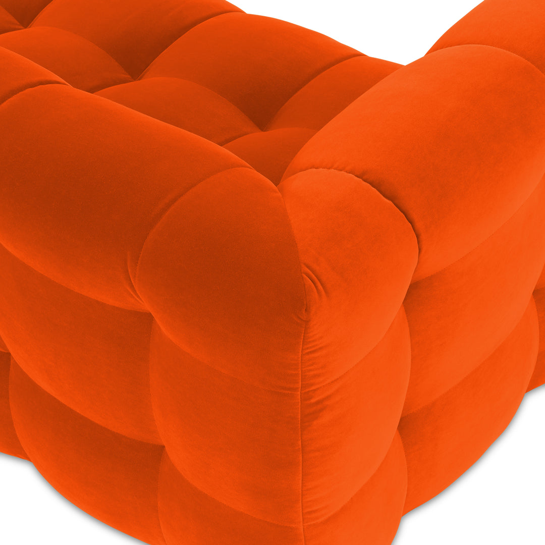 Velvet Bank 3-Zits – Ronde Luxe Designbank | Royal orange 25