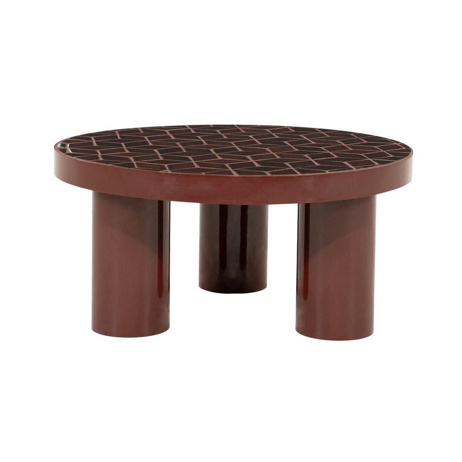 Salontafel Patterna rood schuin van voren