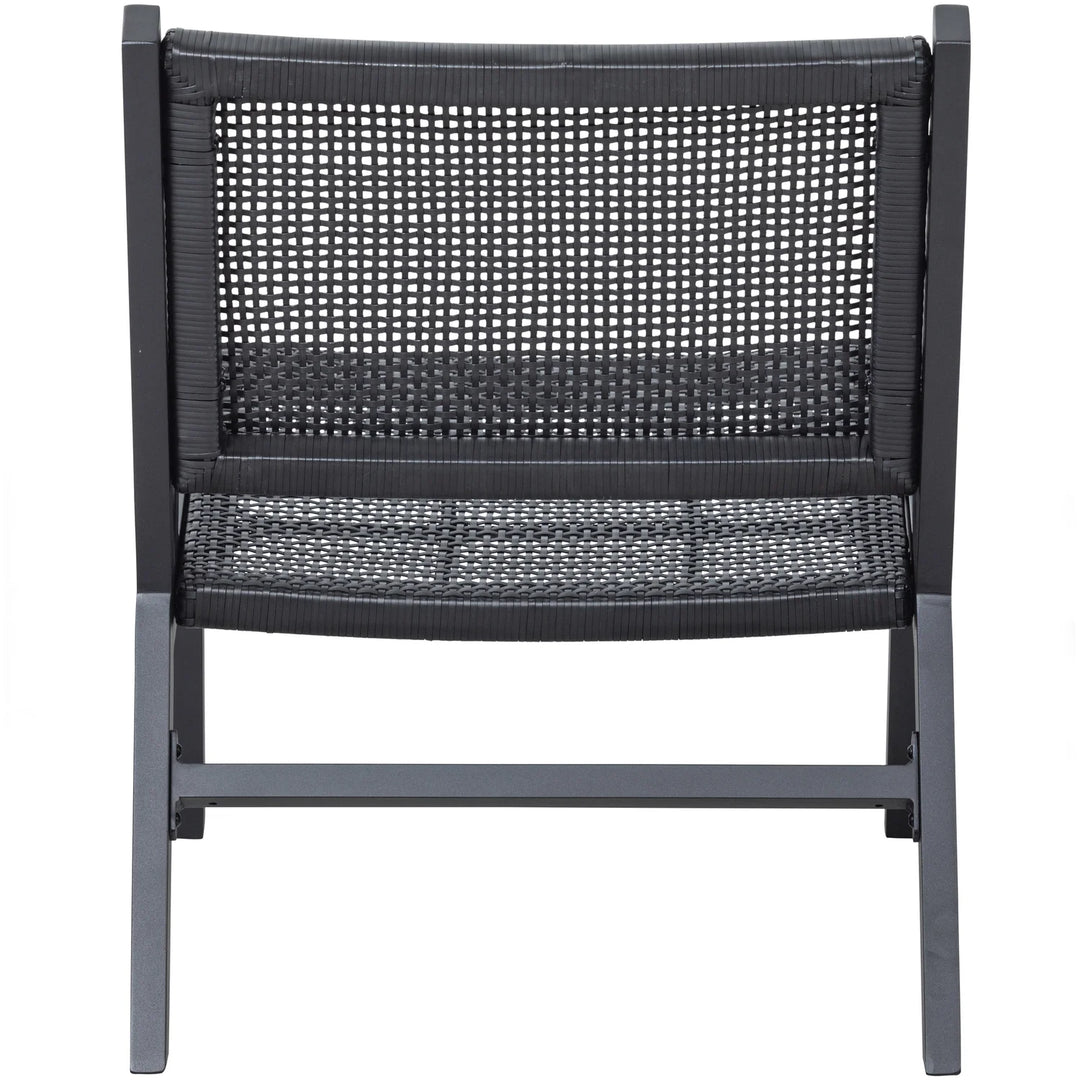 WOOOD PEM TUIN FAUTEUIL MET ARMLEUNING ALUMINIUM ZWART