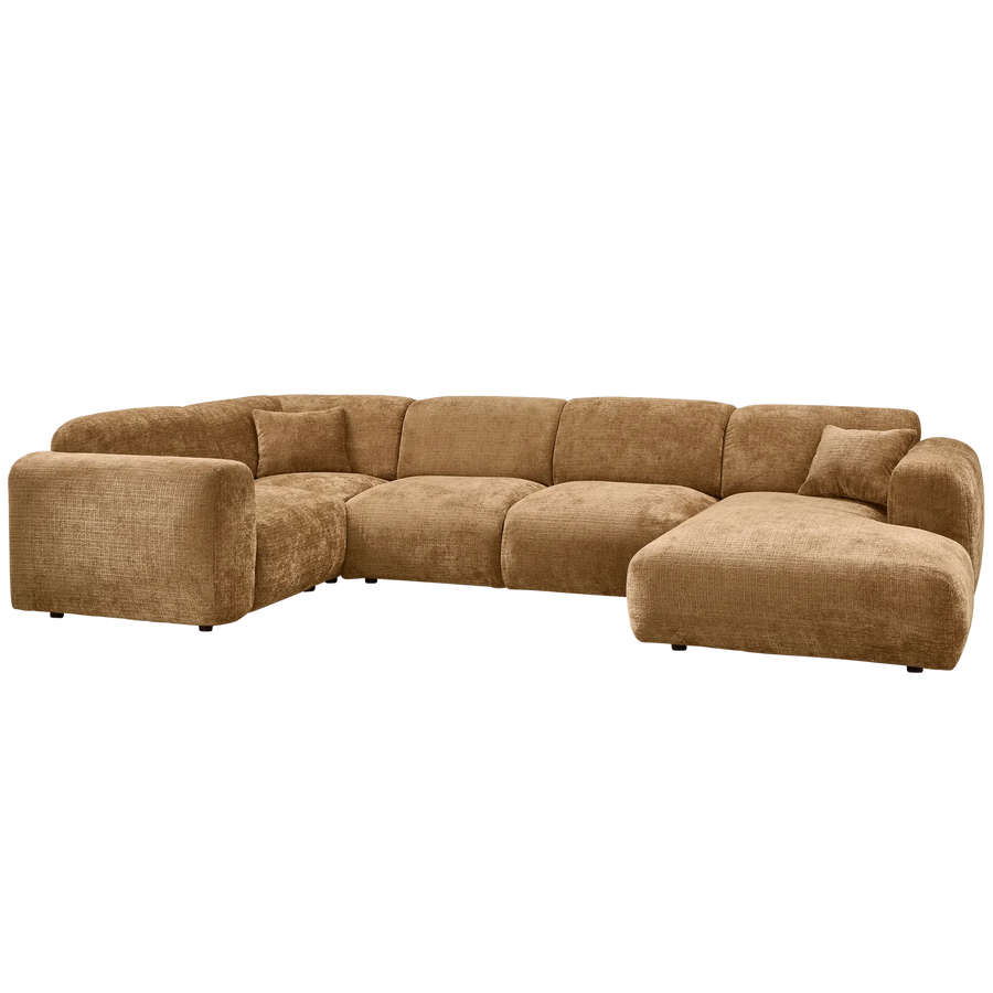 Hoekbank Rechts Woood CLOUD geweven chenille taupe