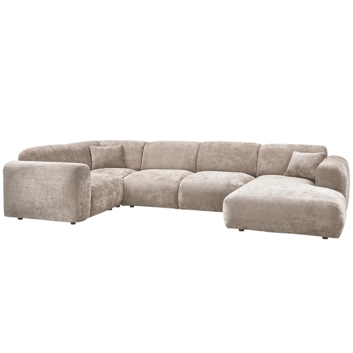 Woood CLOUD hoekbank rechts geweven chenille taupe