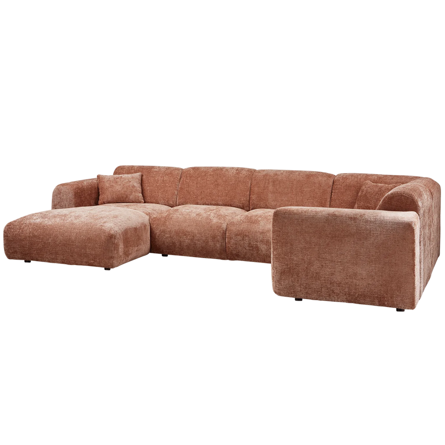 Hoekbank Rechts Woood CLOUD geweven chenille taupe