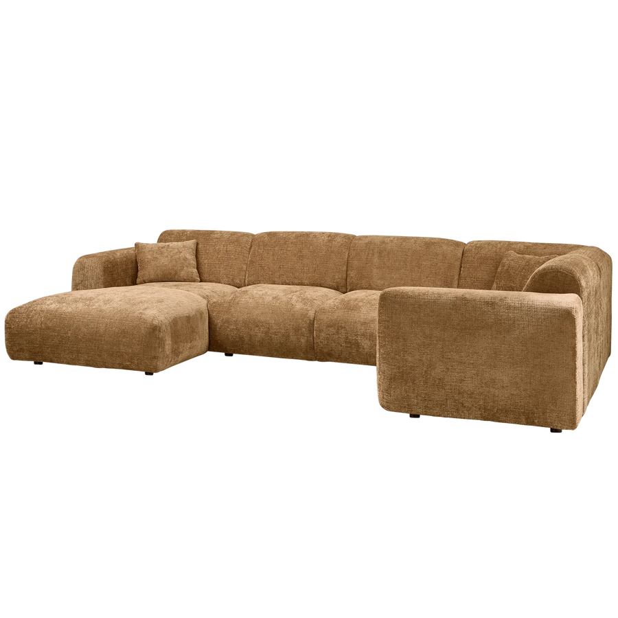 Hoekbank Rechts Woood CLOUD geweven chenille taupe