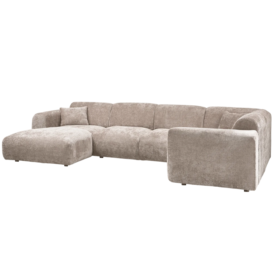 Hoekbank Rechts Woood CLOUD geweven chenille taupe