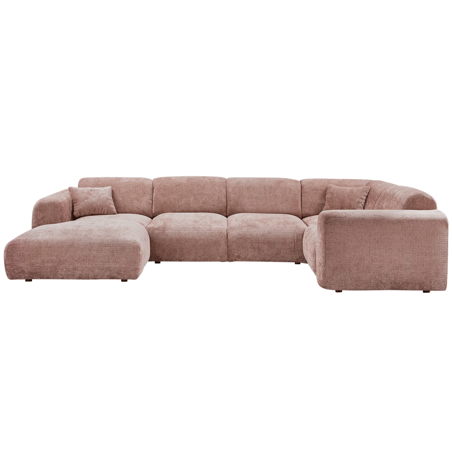 Hoekbank Rechts Woood CLOUD geweven chenille taupe