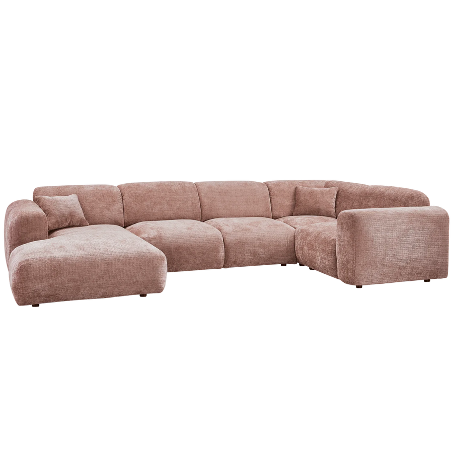 Hoekbank Rechts Woood CLOUD geweven chenille taupe