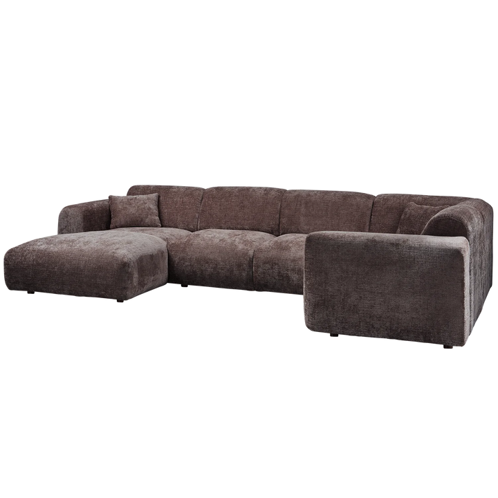 Woood CLOUD hoekbank rechts geweven chenille taupe