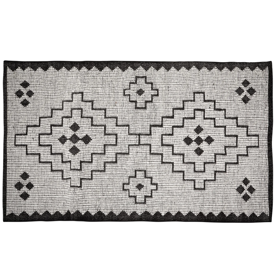 Wood - OMARI VLOERKLEED WOL/JUTE NATUREL/ZWART 160x230CM