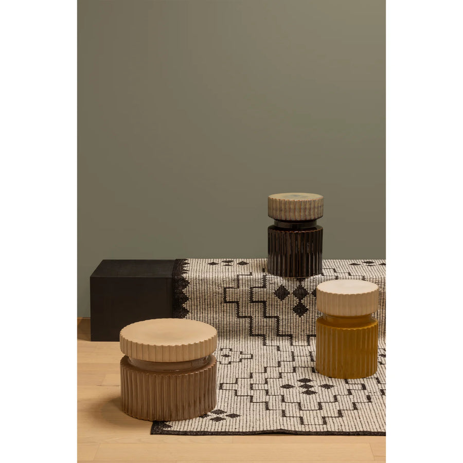 Wood - OMARI VLOERKLEED WOL/JUTE NATUREL/ZWART 160x230CM