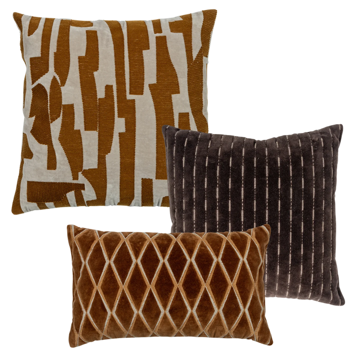 WOOOD Isai kussens - set van 3 bruin