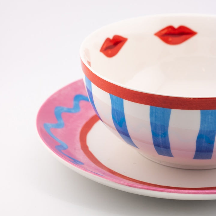 Complete servies set – dinerbord, ontbijtbord, & kom met een funky design