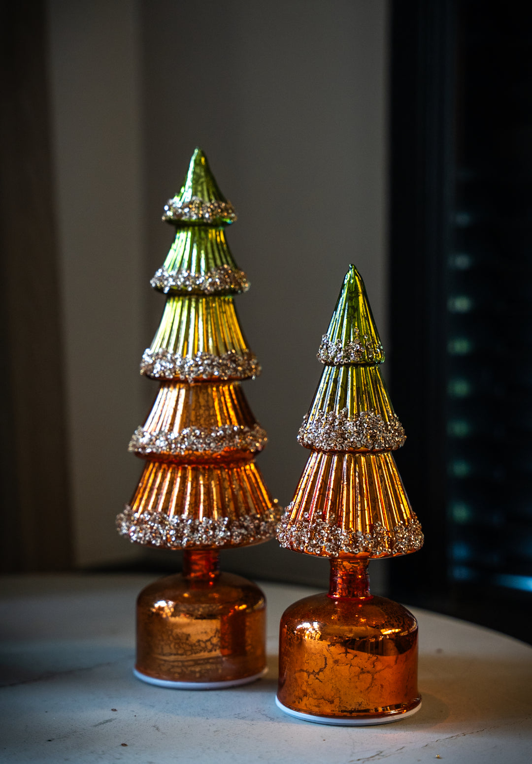 Roze Twinkel Kerstboom Glas