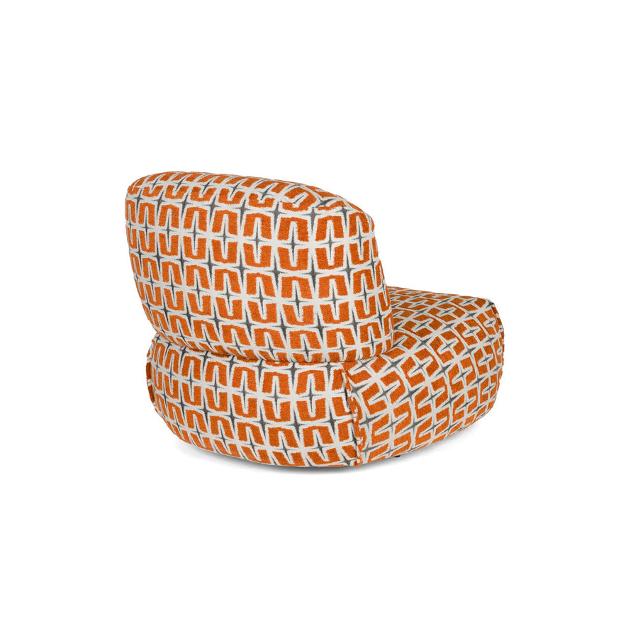 Ritz loungestoel oranje schuin van boven