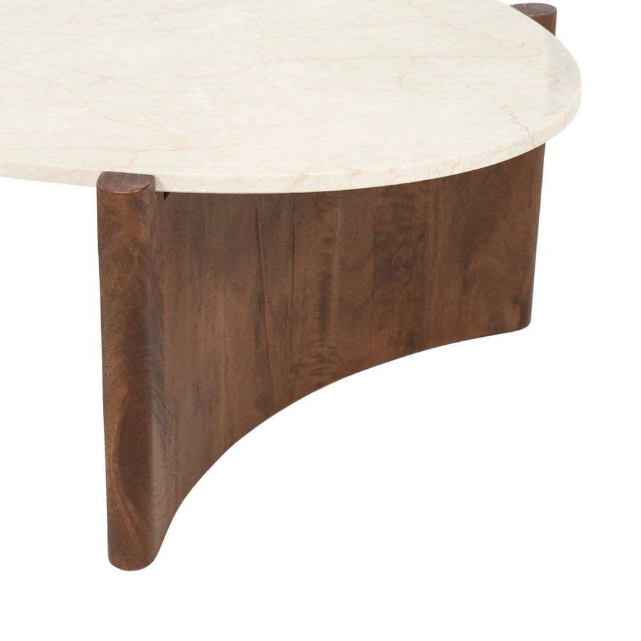 Salontafel Nomi – mangohout & Botochino marmer