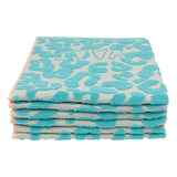 Keukenhanddoeken set van 6 katoen 50x60 cm – VAAT Leopard turquoise/soft pink