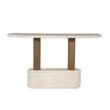 Sidetable Kyan – beton, eiken & metaal beige