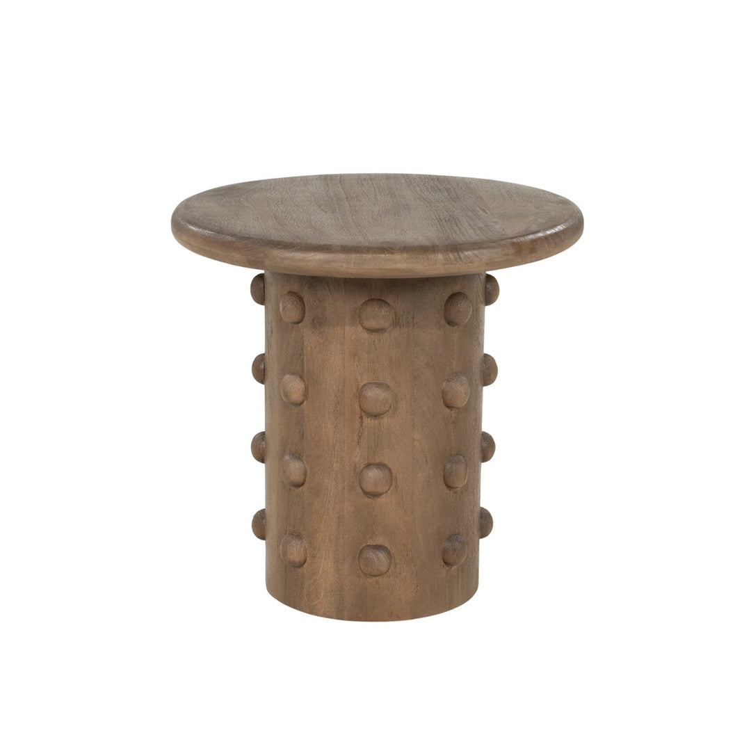 Bijzettafel PopDot mangohout met noppen