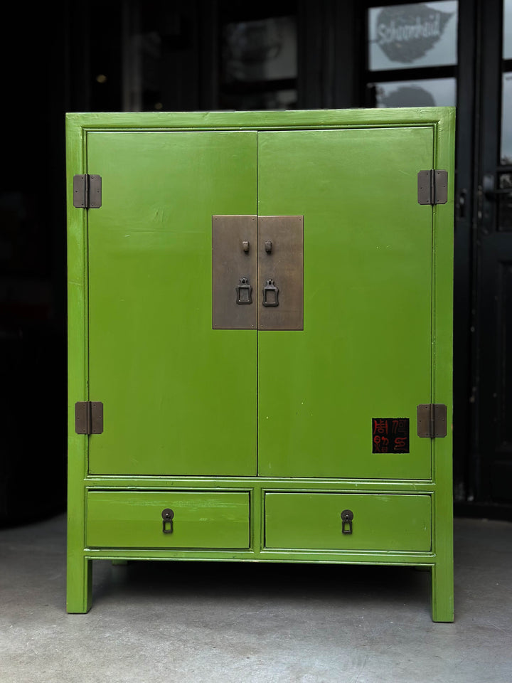 Vintage groene chinese kast