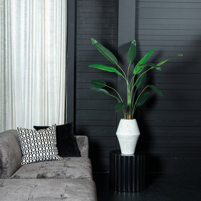 Tree Green Leaf Ravenala In Black Pot S 70x80x120cm PTMD