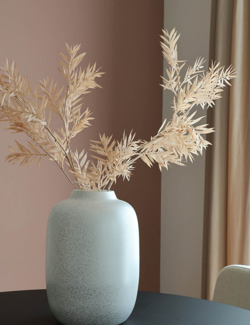 Artic Sparkle Silver vaas – Mondgeblazen zilveren vaas met glitter