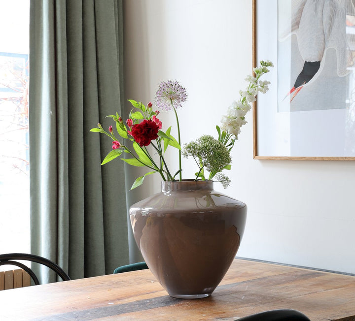 Vaas Kagera Earth – Handgemaakte Mondgeblazen Vaas in Aardetinten – Uniek Design voor Jouw Interieur